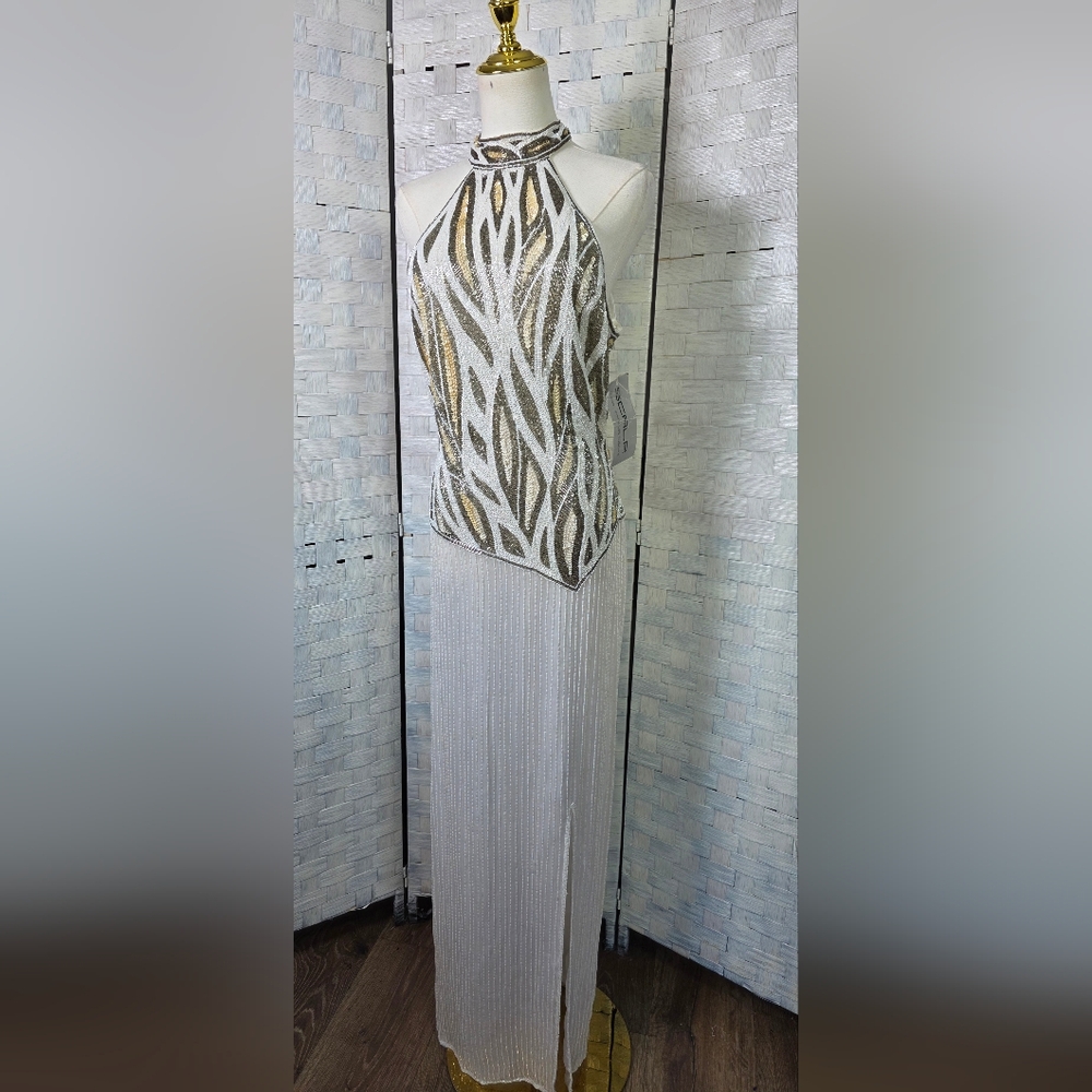 80'S VNTG SCALA FULLY BEADED GOWN - Picture 12 of 16